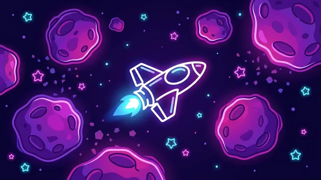 Asteroids - Thrust, drift, and blast rocks into gravel.