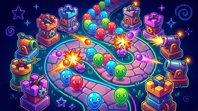 Balloon Busters - They only need one gap in your defense.