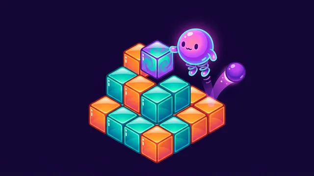 Cube Hopper - Hop every cube, swap every color, dodge the bouncing menace.