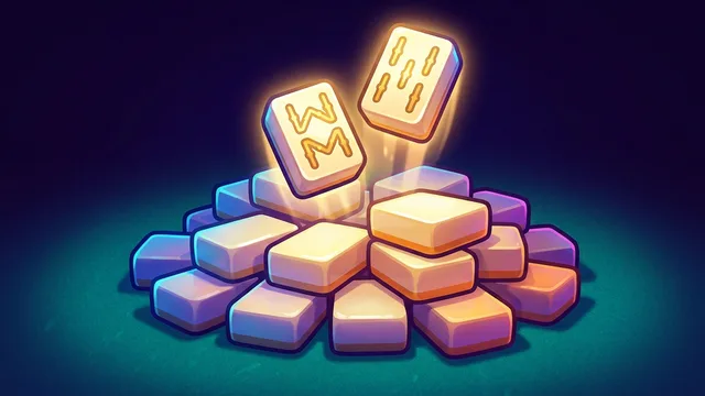 Mahjong - A mountain of tiles with exactly one way down.