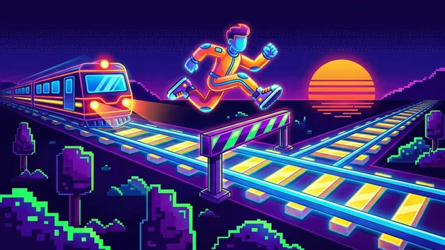 Rail Runner - Three tracks, one runner, endless trains.