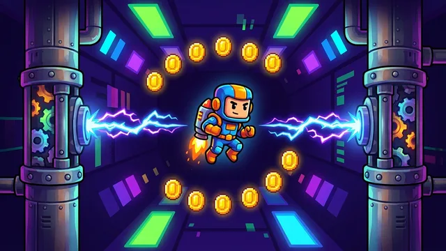 Rocket Rider - Thrust up, dip down, never touch the lasers.