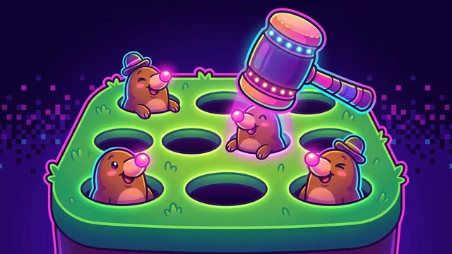 Whack-a-Mole - Nine holes, sixty seconds, hundreds of moles.